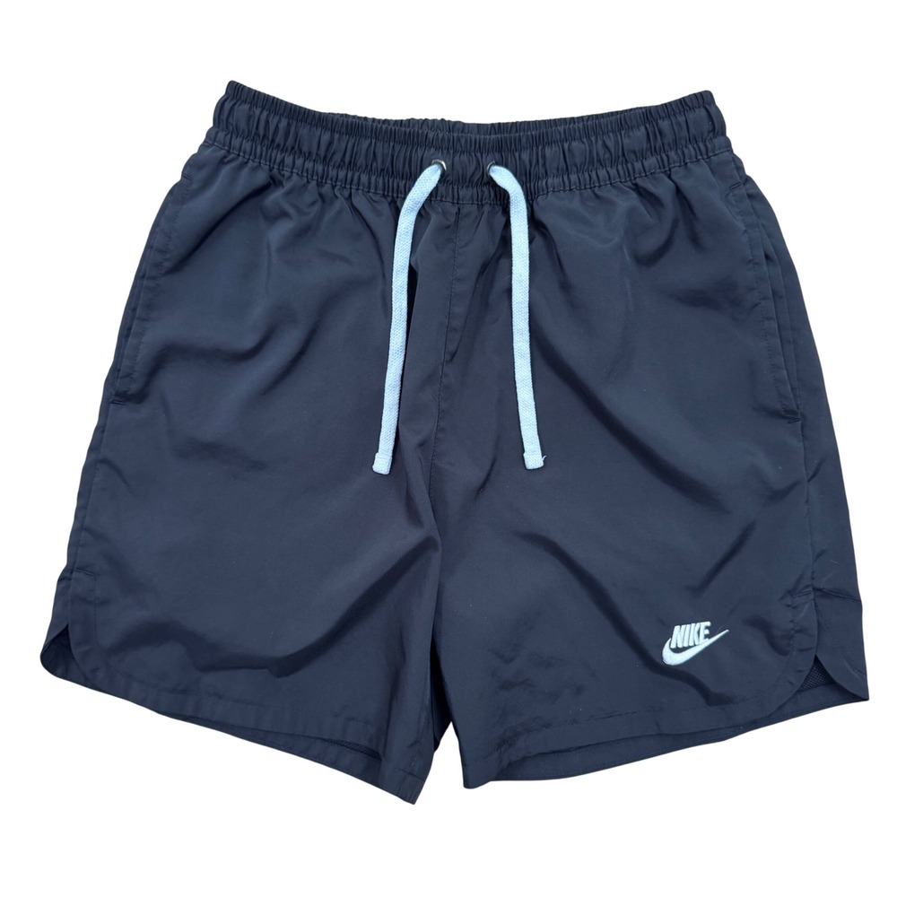 Nike Mens Swim Trunks Black Blue Drawstring Mesh Lined Shorts Men's Small